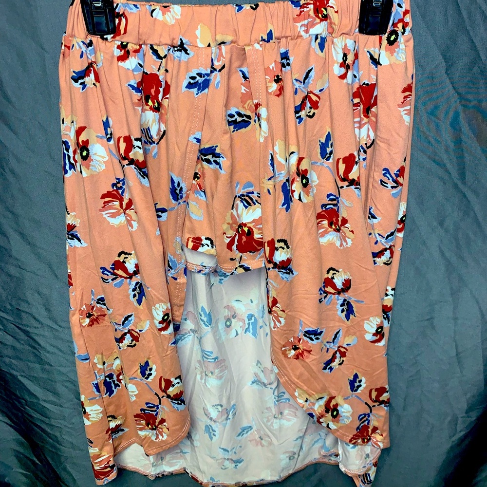 Open front skirt with shorts underneath